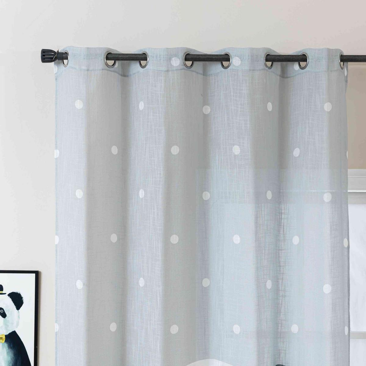 VORHANG SEOUL HxB 245x140 cm Panda - Weiß, Textil (140/245cm) - Gardinenbox