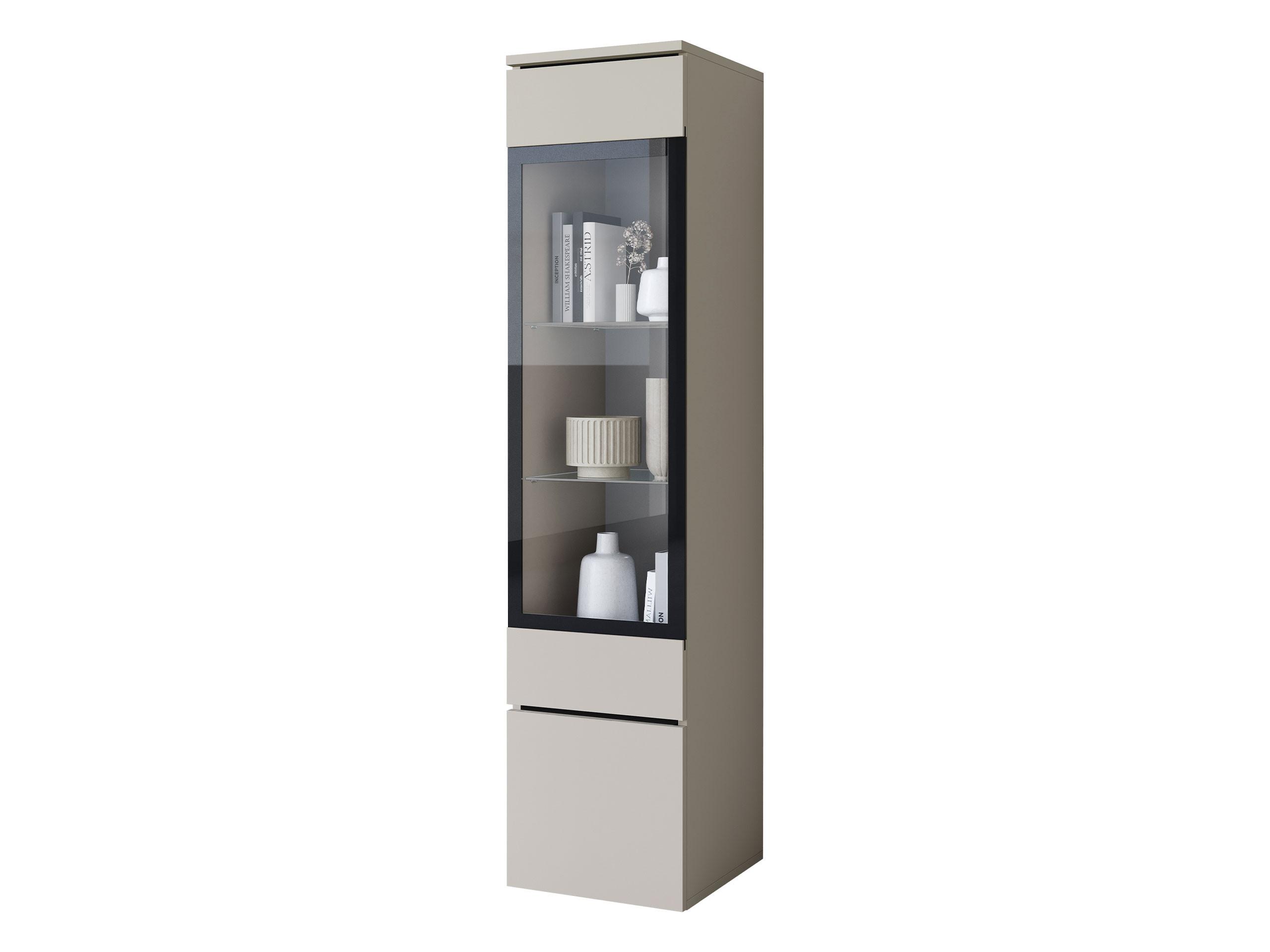 HÄNGEVITRINE Vera 002 mit LED Beleuchtung - Kaschmir/Alufarben, Holzwerkstoff/Kunststoff (30/130/33cm) - MIRJAN24