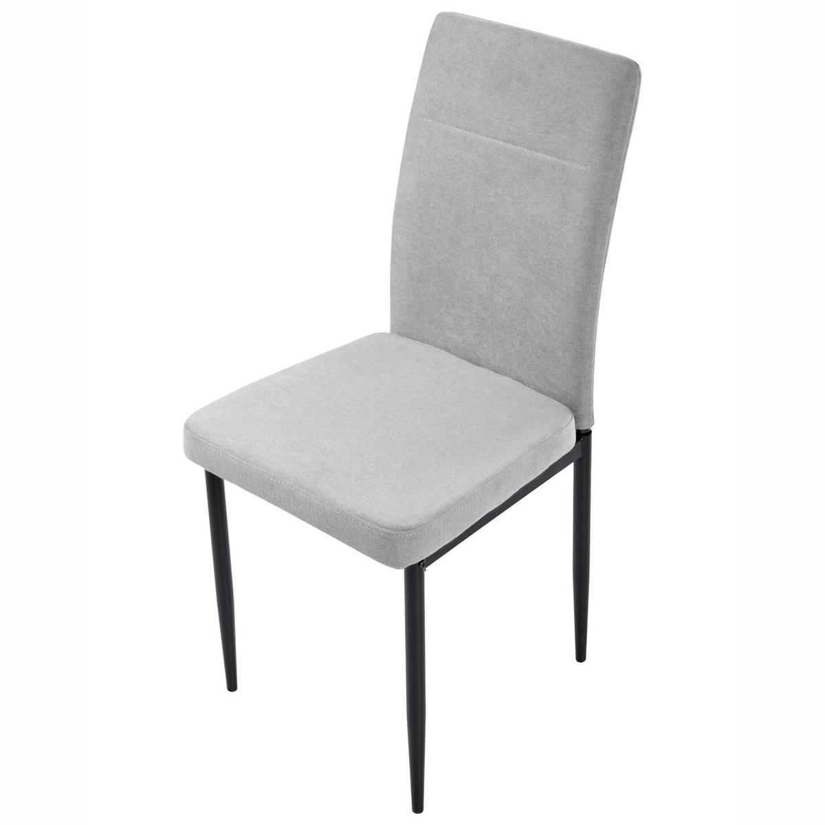 ESSZIMMERSTUHL 4er-Set Grau Riner - Schwarz/Grau, Textil (42/94/50cm) - Beliani