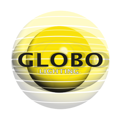 A mömax kínálatában lévő Globo márka logója: sárga gömb alakú embléma, előtte fekete „GLOBO” felirat és alatta „LIGHTING” szöveg fehér háttéren.