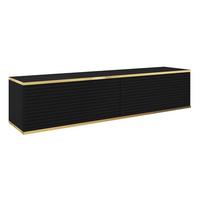 TV-HÄNGEBOARD Mucalma Schwarze mit geriffelten Fronten 135 cm - Schwarz, Holzwerkstoff (135/30/32cm) - Selsey