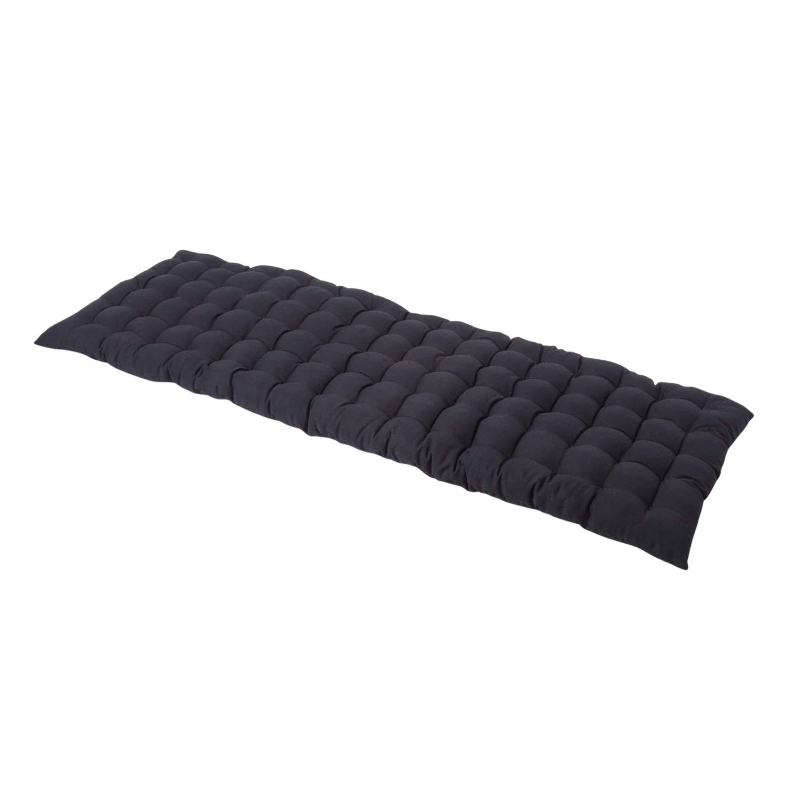 BANKAUFLAGE 3-Sitzer schwarz 143/48/5 cm - Schwarz, Textil (143/48/5cm) - Homescapes