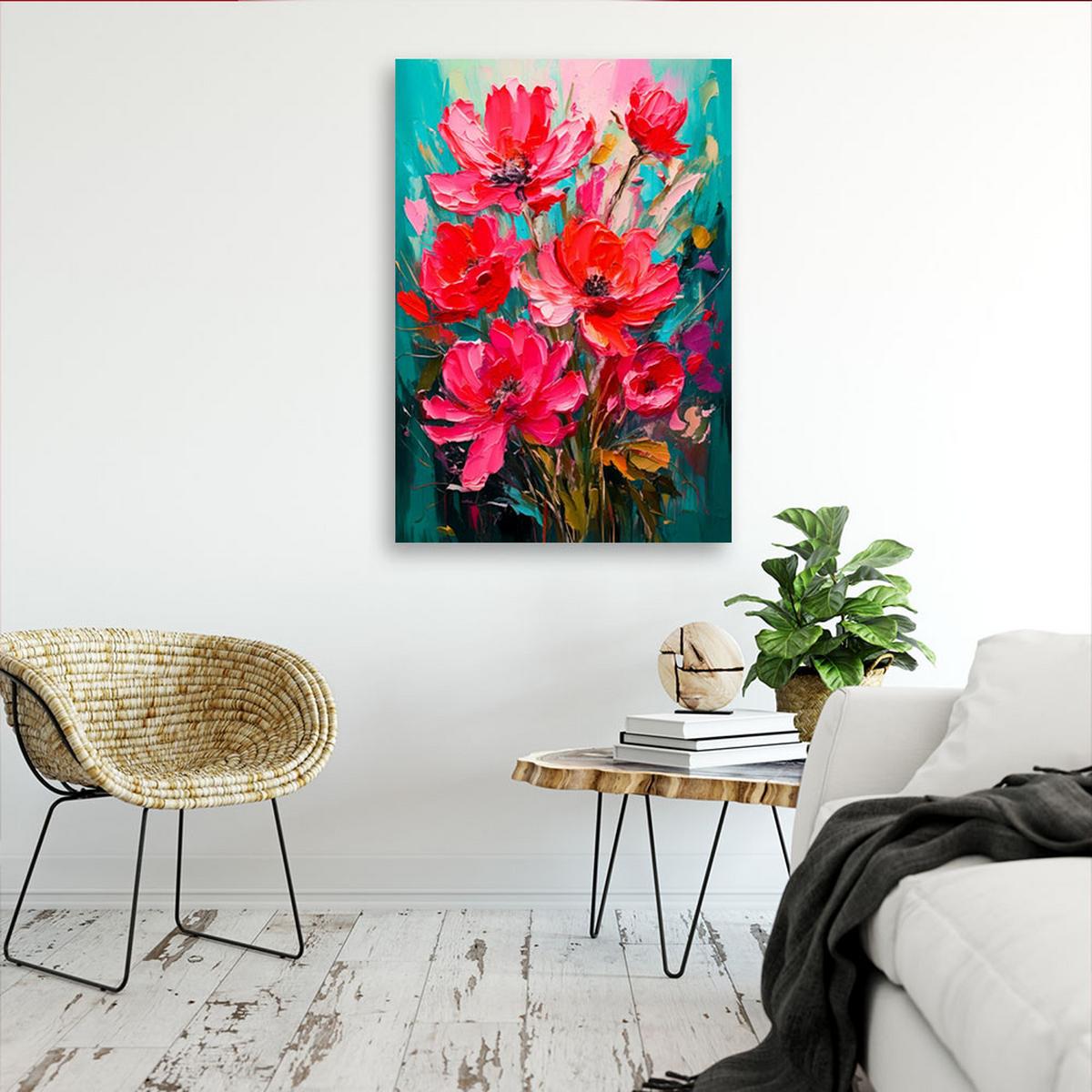 LEINWANDBILD Blumen 30x45cm - Rosa, Textil (30/45cm) - Feeby