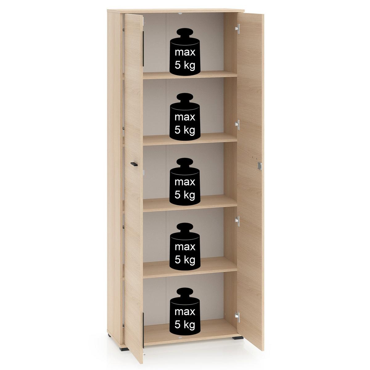 KLEIDERSCHRANK Odelis 2-türig 79 cm - Beige/Schwarz, Holzwerkstoff/Kunststoff (79/203/33.7cm) - Selsey