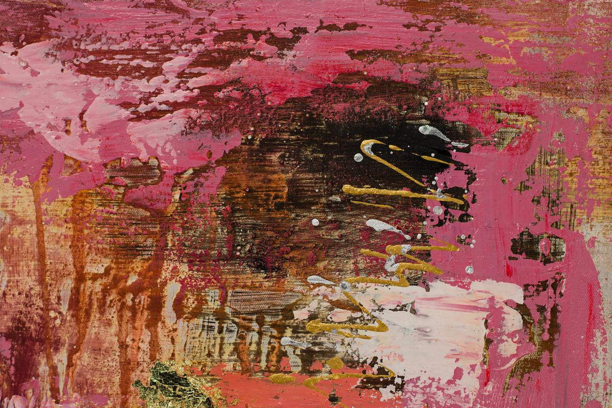 ACRYLBILD HANDGEMALT 80/120 cm - Pink, Holz/Textil (80/120cm) - KUNSTLOFT