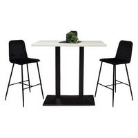TRESENTISCH Electra 120x70x106 schwarz matt/weiß matt lack - Weiß, Metall (120/70/106cm) - 58aufmkessel
