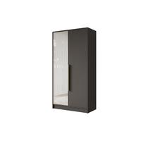 KLEIDERSCHRANK - LESE - 102 - Schwarz - Goldfarben/Schwarz, Holzwerkstoff (102/200/51cm) - ALTDECOR