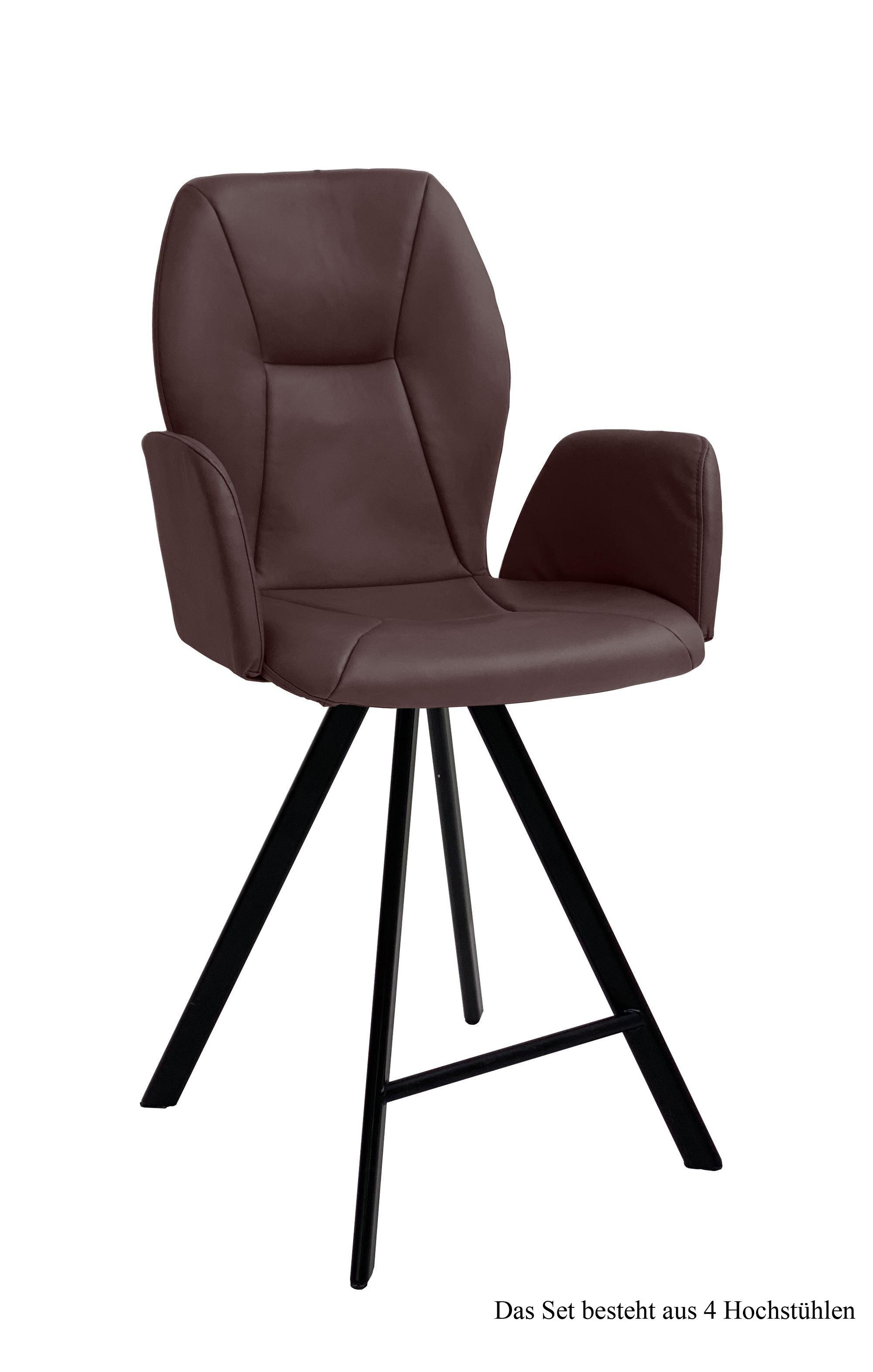 THEKENSTUHL (4er-Set) Deretka 58x109x60 Schwarz/Braun - Schwarz/Braun, Kunststoff (60/109/58cm) - 58aufmkessel