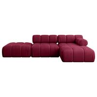 ECKSOFA modulares Sofa Lizur-L1 - 285x160x70 cm Bordeauxrot Velours - Bordeaux, Holzwerkstoff/Textil (285/160cm) - ALTDECOR