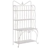 GARTENREGAL beige Metall 4 Ablageflächen klappbar Pavona - Beige, Metall (94/170/50cm) - Beliani