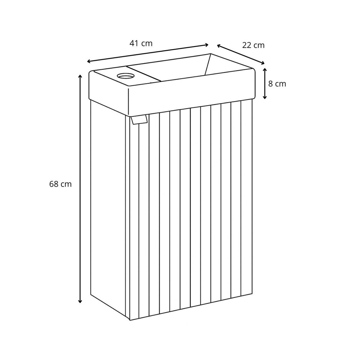 GÄSTE-WC-MÖBELSET Bosco 2 Teile Walnuss Braun - 40 x 22 x 68 cm - Walnussfarben/Braun, Holz (40/68/22cm) - Badplaats