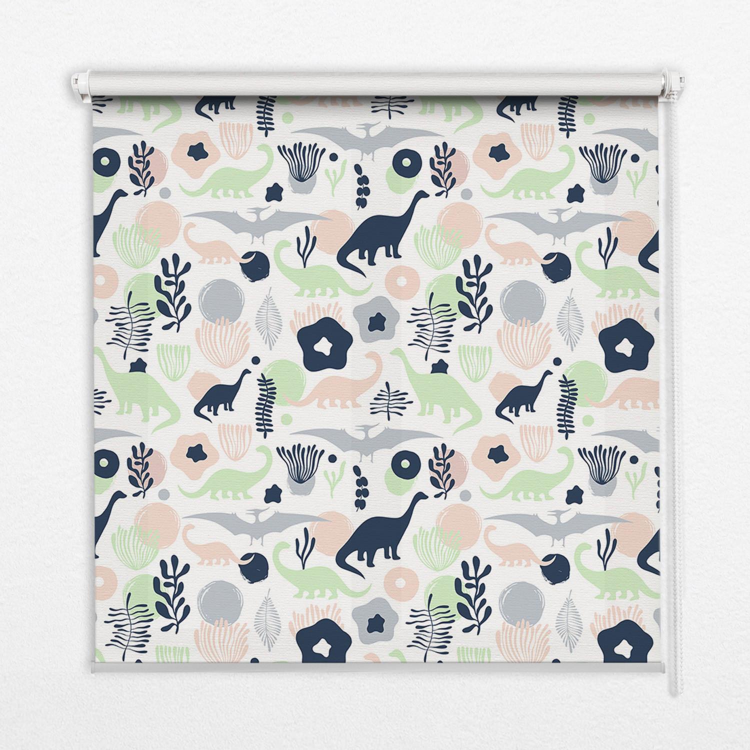 INNENROLLO - Fensterrollo - Rollo - 100x180 cm - Bunte Dinosaurier - Grün, Kunststoff (100/180/0.5cm) - TULUP