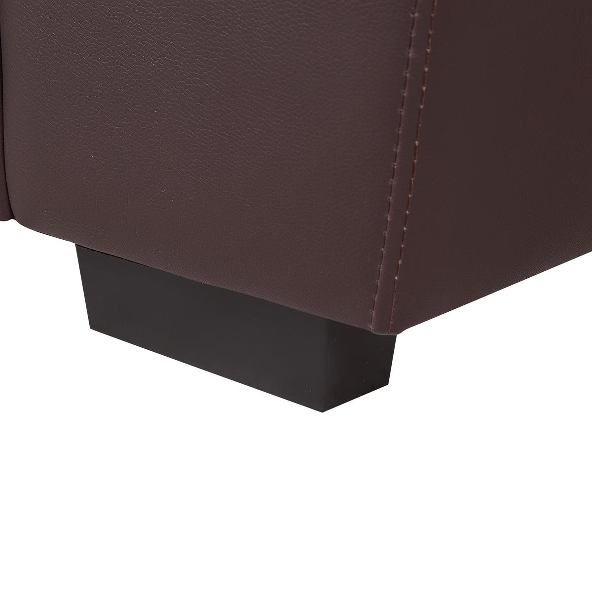 2-SITZER-SOFA Kunstleder Braun Vogar - Dunkelbraun, Kunststoff/Textil (156/90/74cm) - Beliani