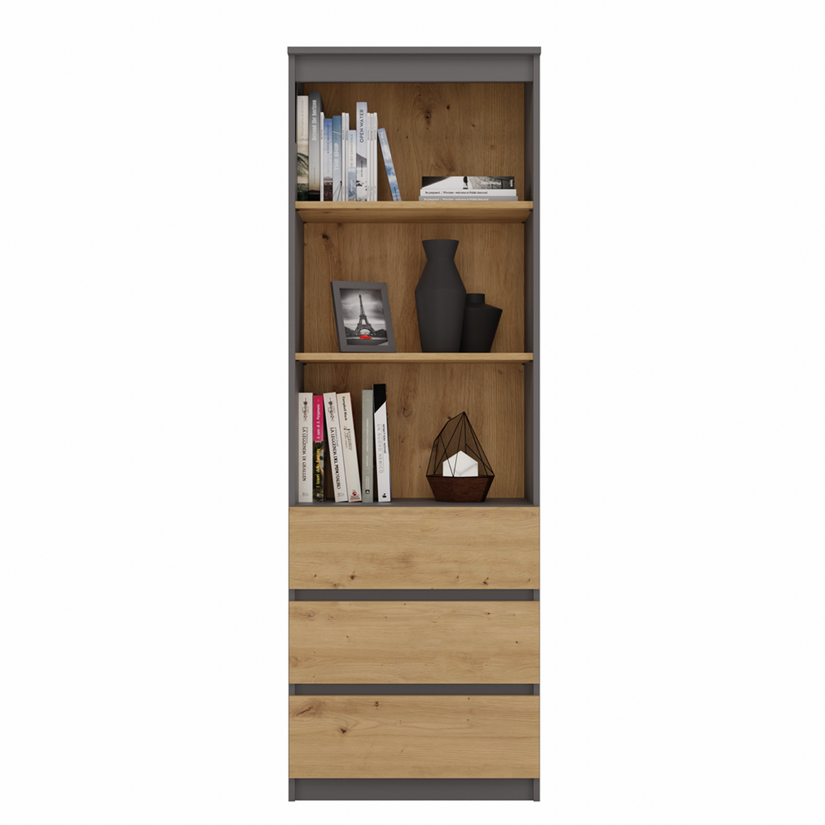 BÜCHERREGAL Anthrazit, Artisan 60/180/35 - Anthrazit, Holzwerkstoff (60/180/35cm) - RAUMHIRSCH FURNITURE