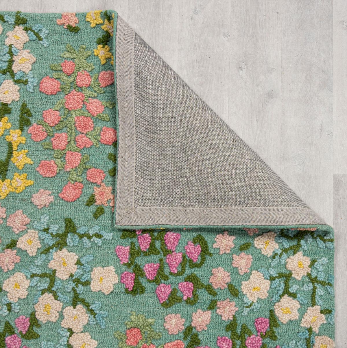 WOLLTEPPICH VALE, floral, Grün-Bunt, 200 x 290 cm - Grün, Textil (290/200cm) - KADIMA DESIGN