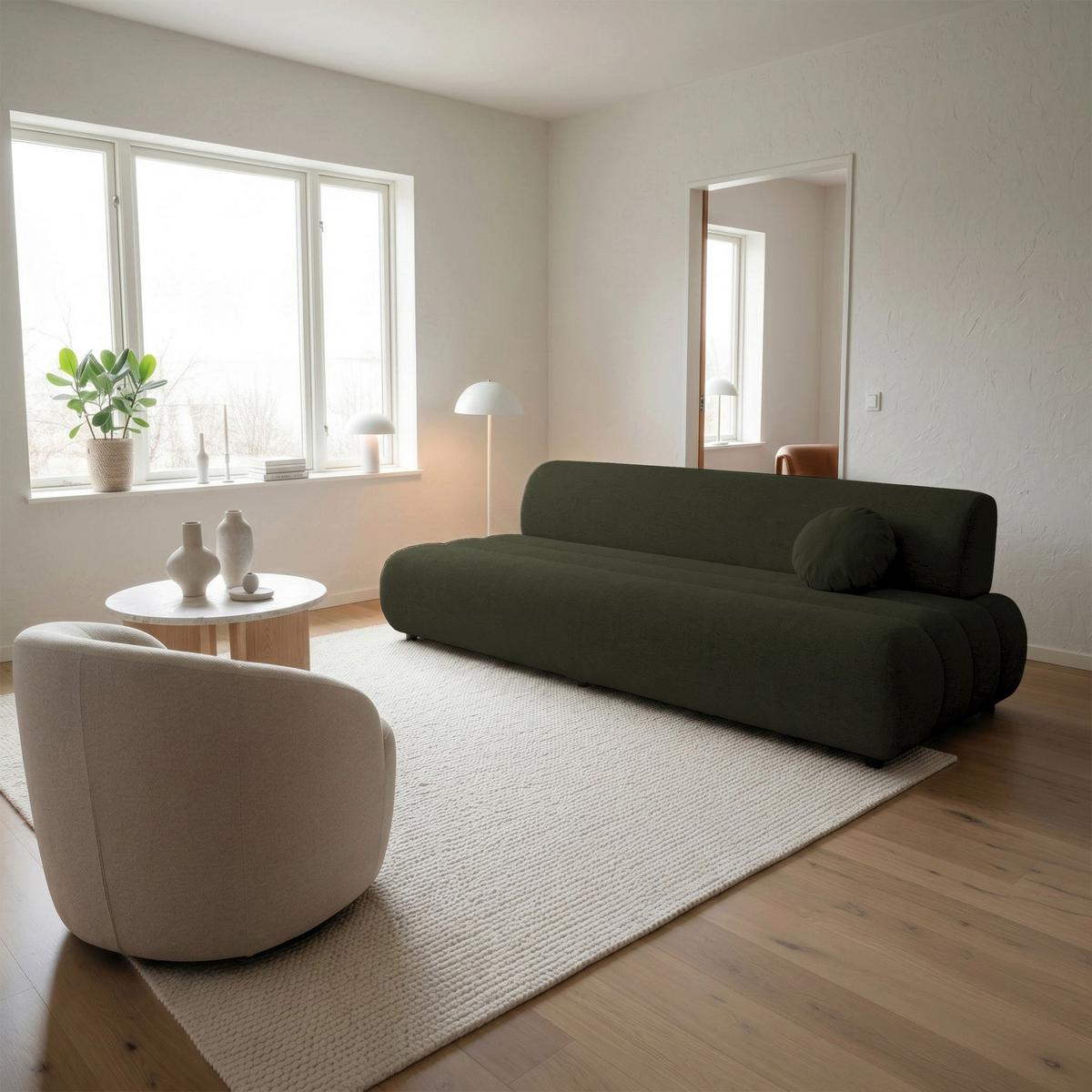 SCHLAFSOFA Arione 214 cm - Schwarz/Grün, Kunststoff/Textil (214/74/104cm) - Selsey