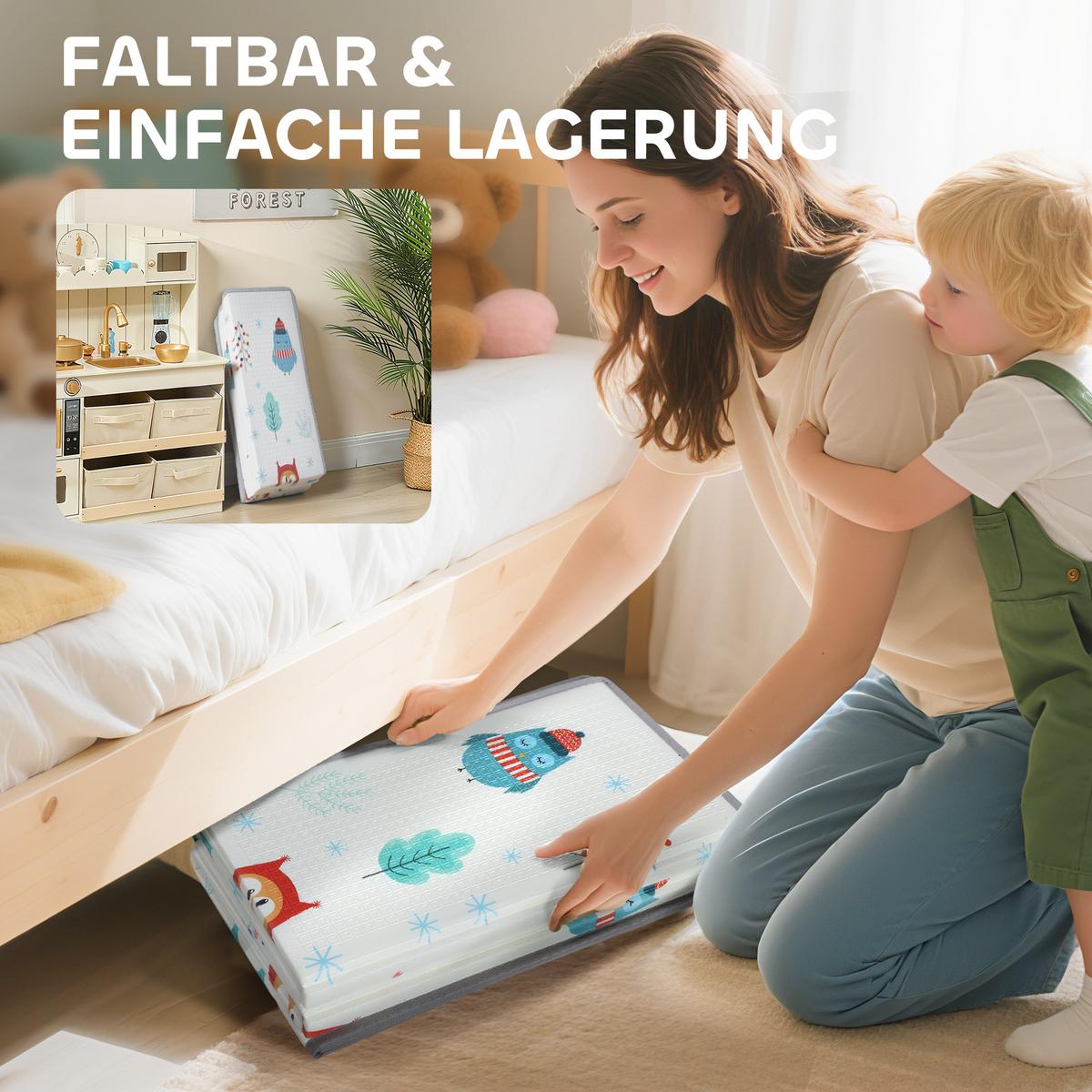 SPIELMATTE aus XPE PE Mehrfarbig - Blau/Multicolor, Kunststoff (150/200cm) - AIYAPLAY