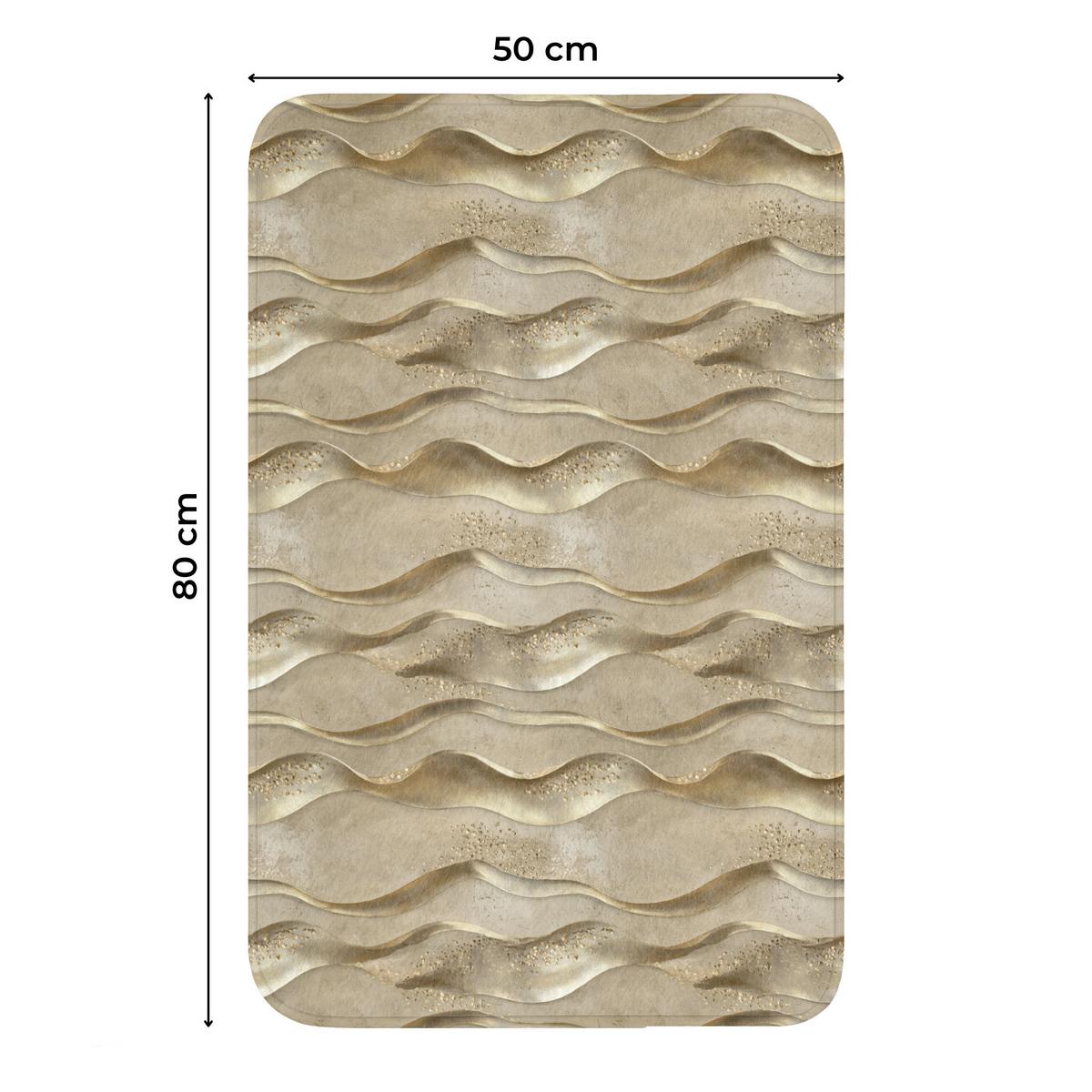WC-VORLEGER Wellen - Muster - Gold WC Teppich 50x80 cm - Messingfarben, Textil (50/1cm) - OnlyWow
