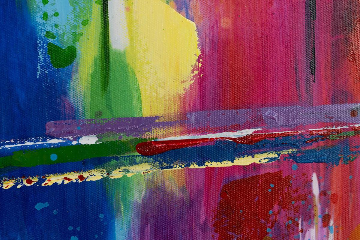 ACRYLBILD HANDGEMALT 120/60 cm - Multicolor/Grau, Holz/Textil (120/60cm) - KUNSTLOFT