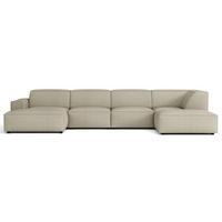 WOHNLANDSCHAFT Sellmo 366 cm - Taupe/Schwarz, Kunststoff/Textil (370/70/184cm) - Selsey