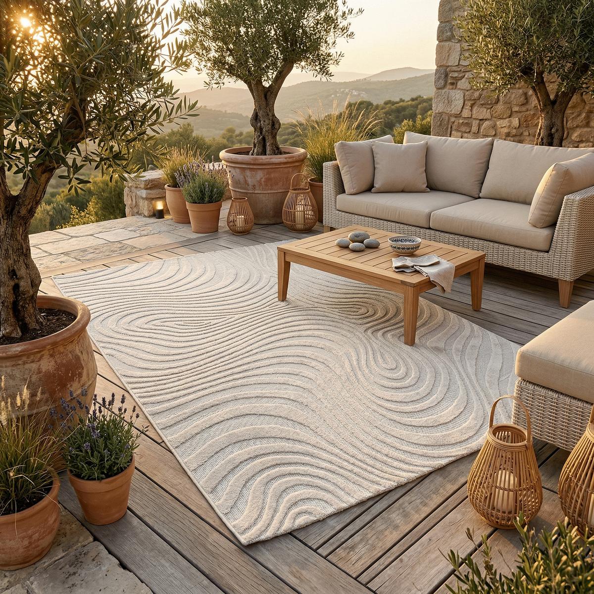 IN & OUTDOOR TEPPICH FLACHGEWEBE CLASSY - Weiß, Textil (140/200cm) - Pergamon