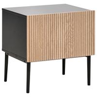 NACHTTISCH Schwarz/Braun Blythe - Schwarz/Braun, Holzwerkstoff (48/50/40cm) - Beliani