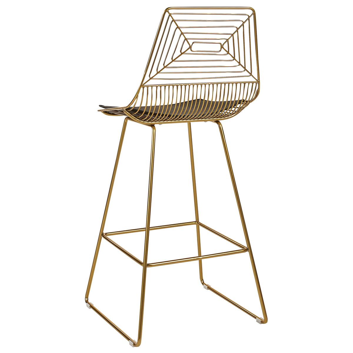 BARSTUHL 2er-Set Metall Gold Bisbee - Goldfarben, Textil/Metall (50/110/49cm) - Beliani