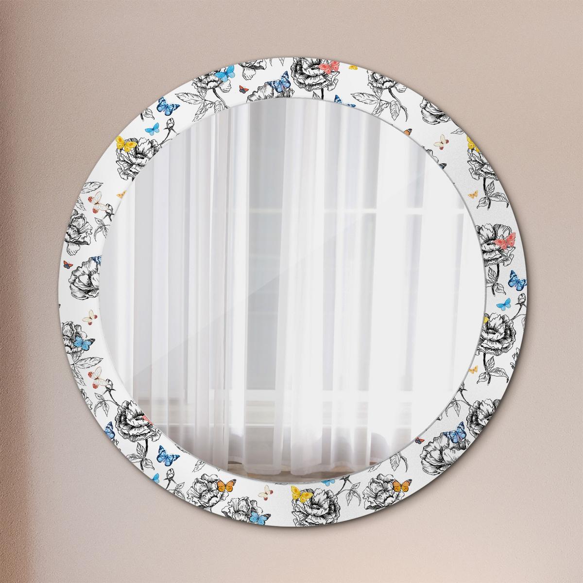 SPIEGEL Rund Ø 80 cm mit Aufdruck - Multicolor, Glas (80/80/0.4cm) - Wallfluent