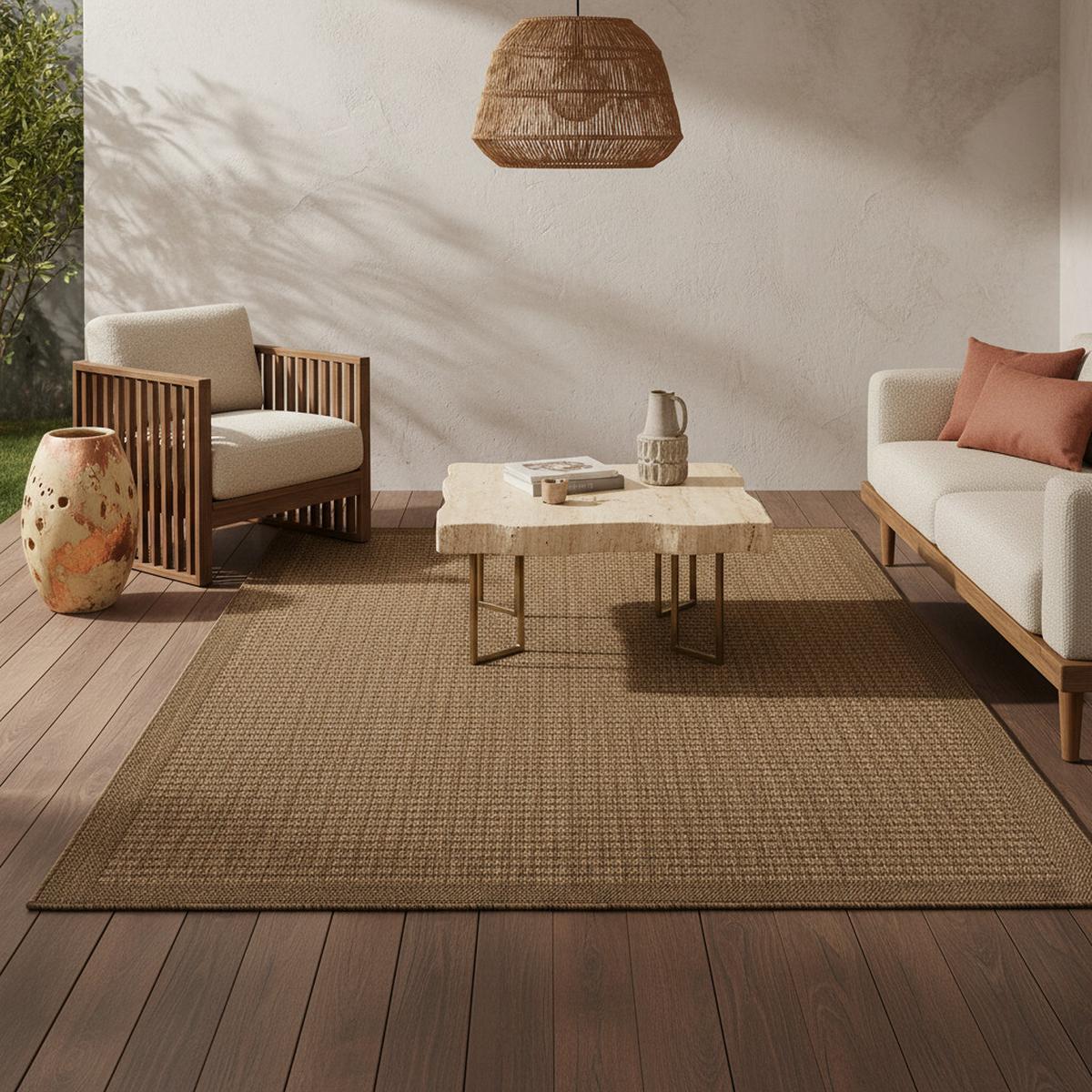 TEPPICH Outdoor DAFNE in Braun, einfarbig, 80 x 150 cm - Braun, Textil (150/80cm) - KADIMA DESIGN