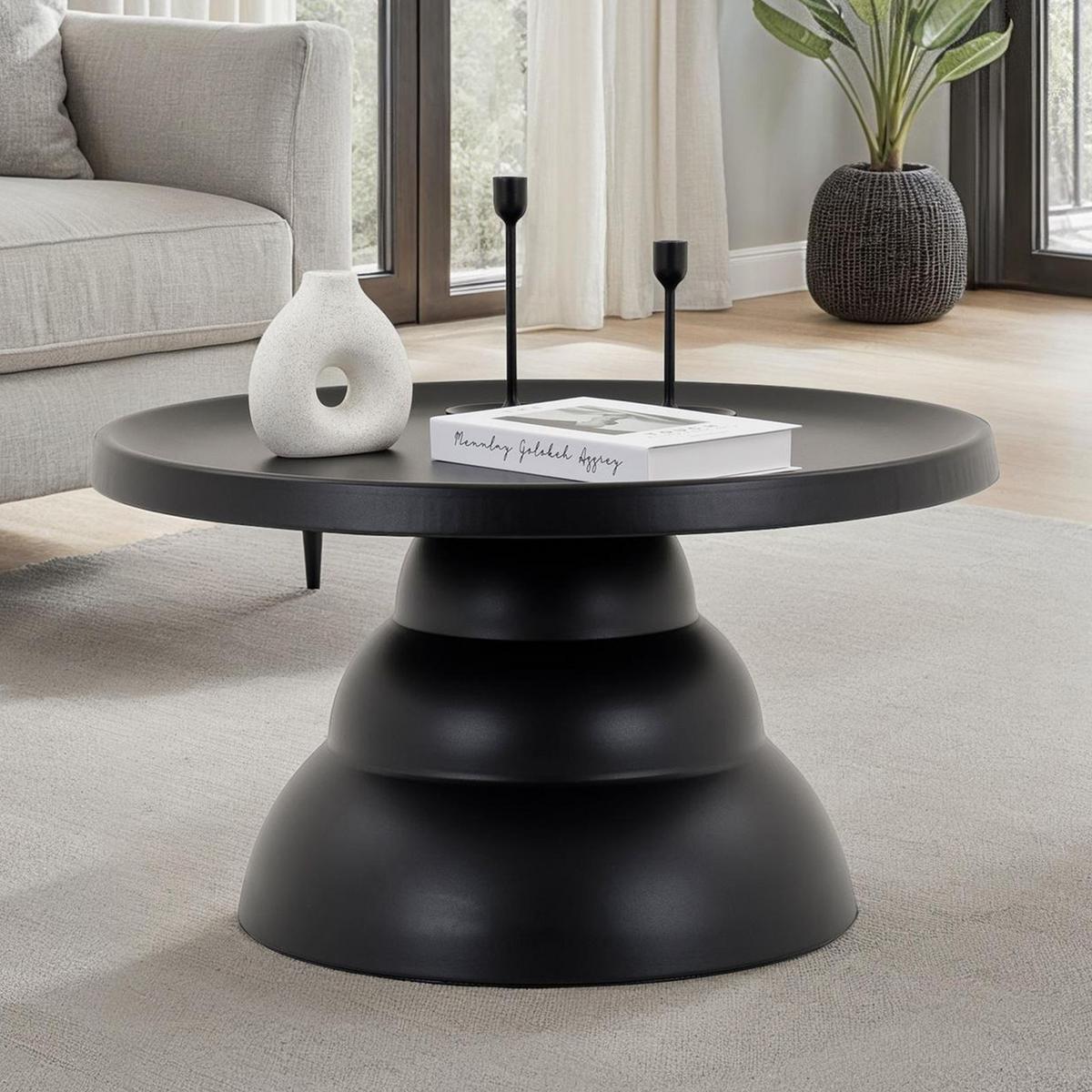 COUCHTISCH LORIS schwarz - Schwarz, Metall (70/70/39cm) - IDIMEX