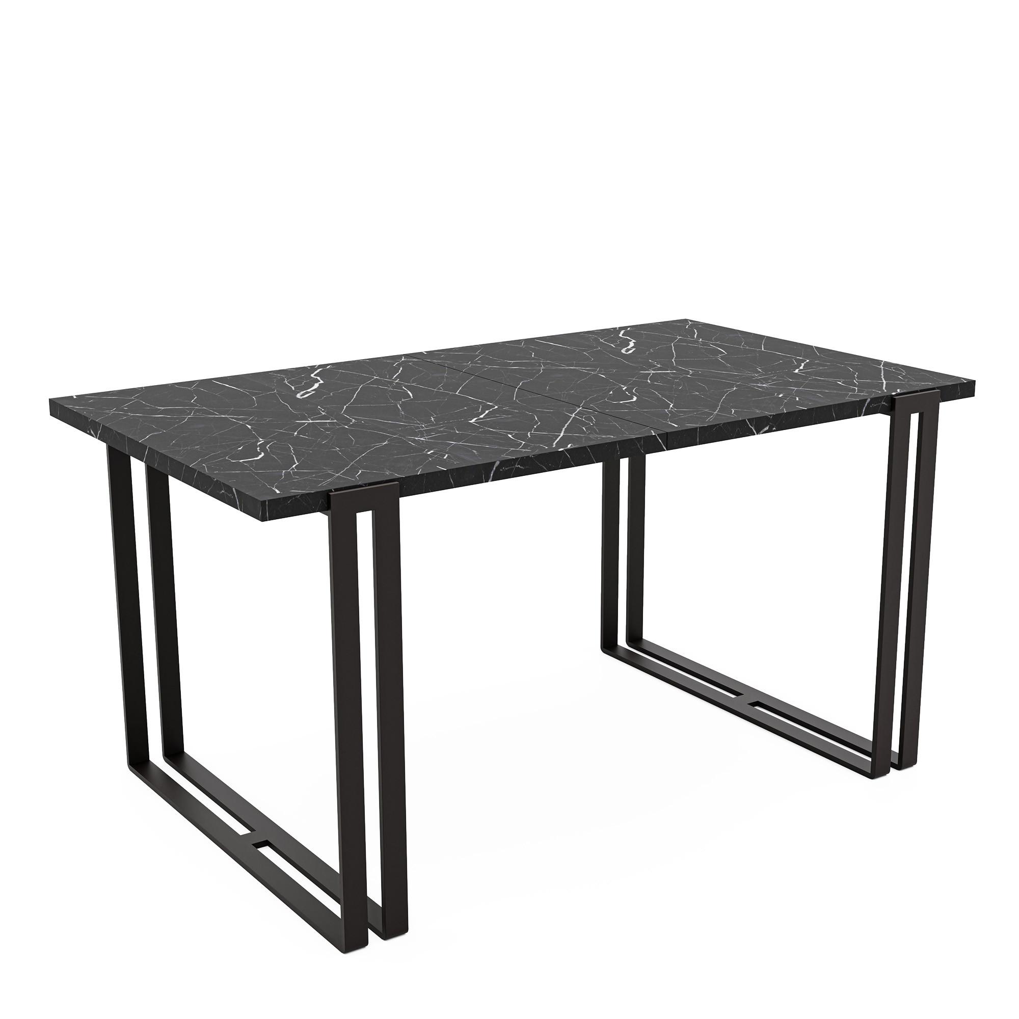 TISCH ausziehbar aus MDF, Schwarz - Schwarz, Holzwerkstoff (120/80/76cm) - Idohome