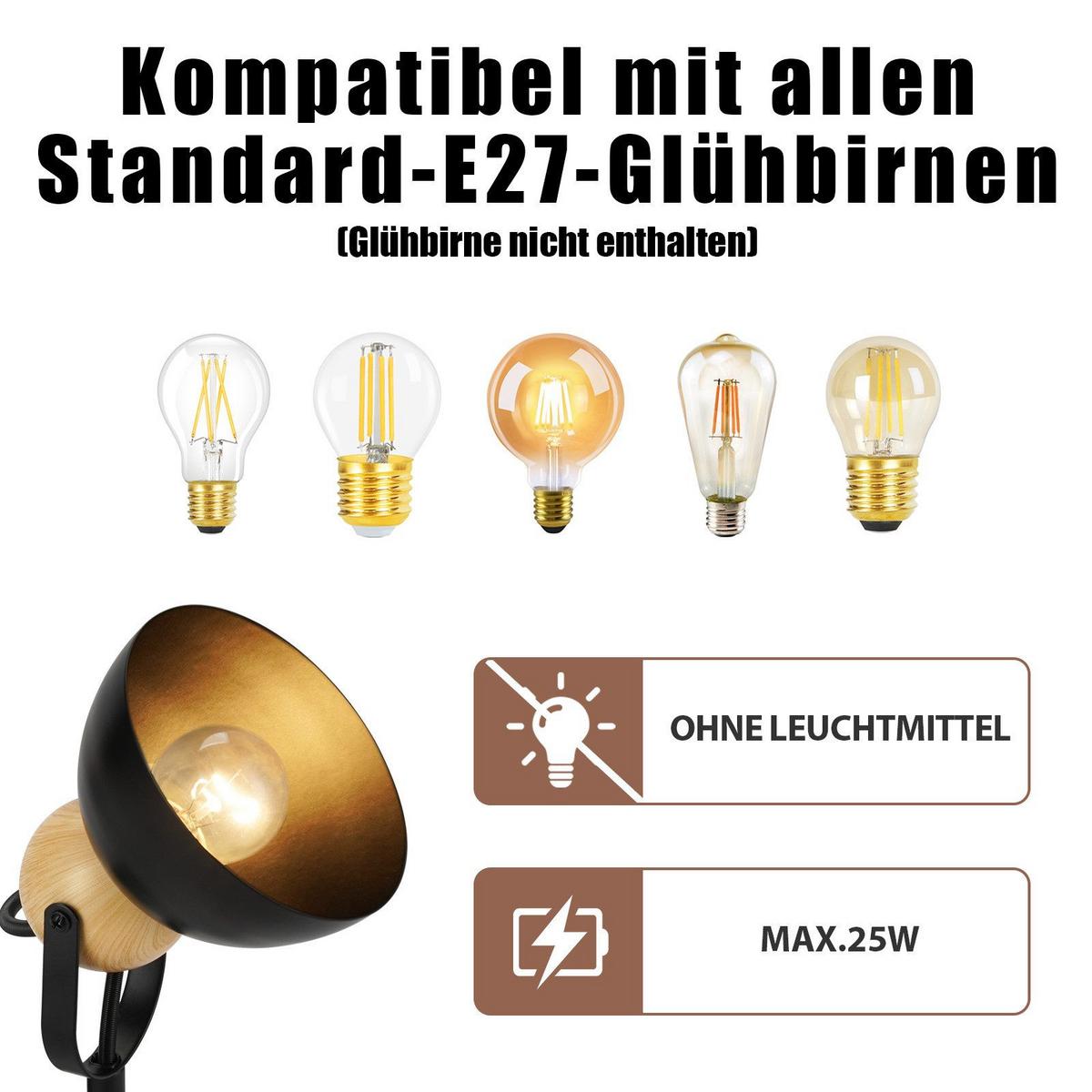 DECKENSTRAHLER Fowler 2-flammig 33/21/15 cm - Schwarz, Metall (33/21/15cm) - Nettlife