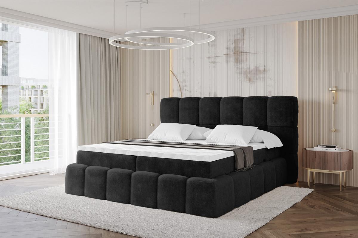 BOXBETT - AURI-H4 - 200x200 Grafitgrau Lapitt - Schieferfarben, Holzwerkstoff (200/200cm) - ALTDECOR