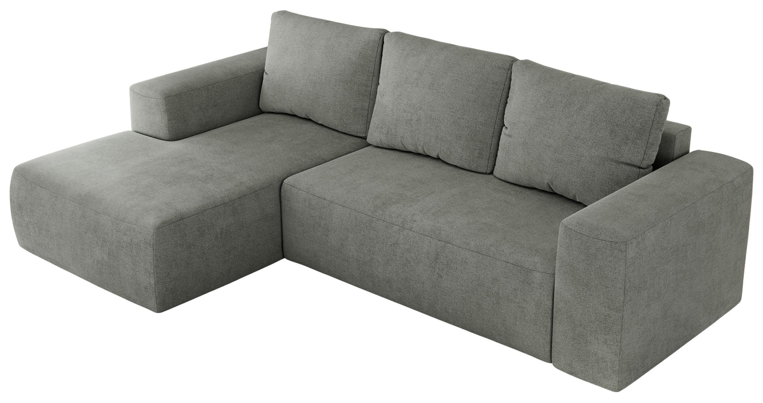 ECKSOFA TRENTINO L Grau Stukture - Links - Schwarz/Grau, Kunststoff/Textil (266/164cm) - MKS
