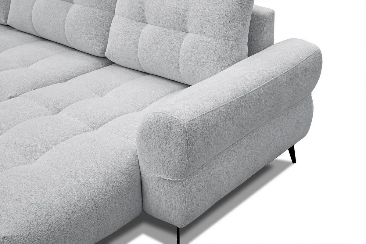 ECKSOFA SALVINI 4-Sitzer, hellgrau - Hellgrau/Schwarz, Holzwerkstoff/Textil (292/158cm) - Wozimo