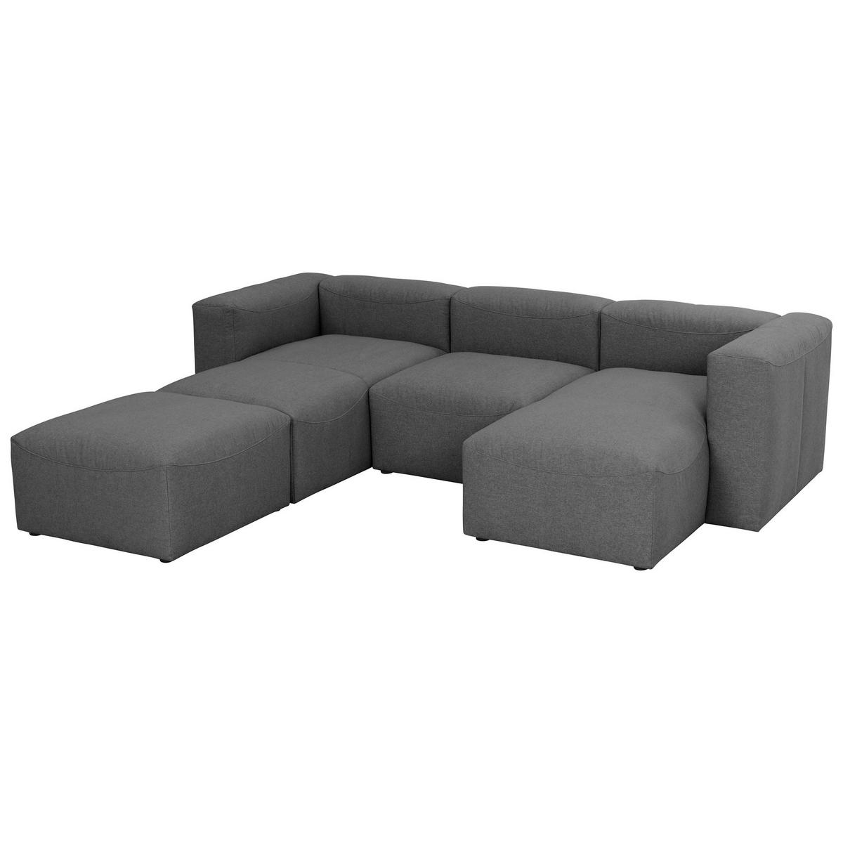WOHNLANDSCHAFT 4 Kattrina Flachgewebe anthrazit - Anthrazit, Kunststoff (275/73/235cm) - 58aufmkessel