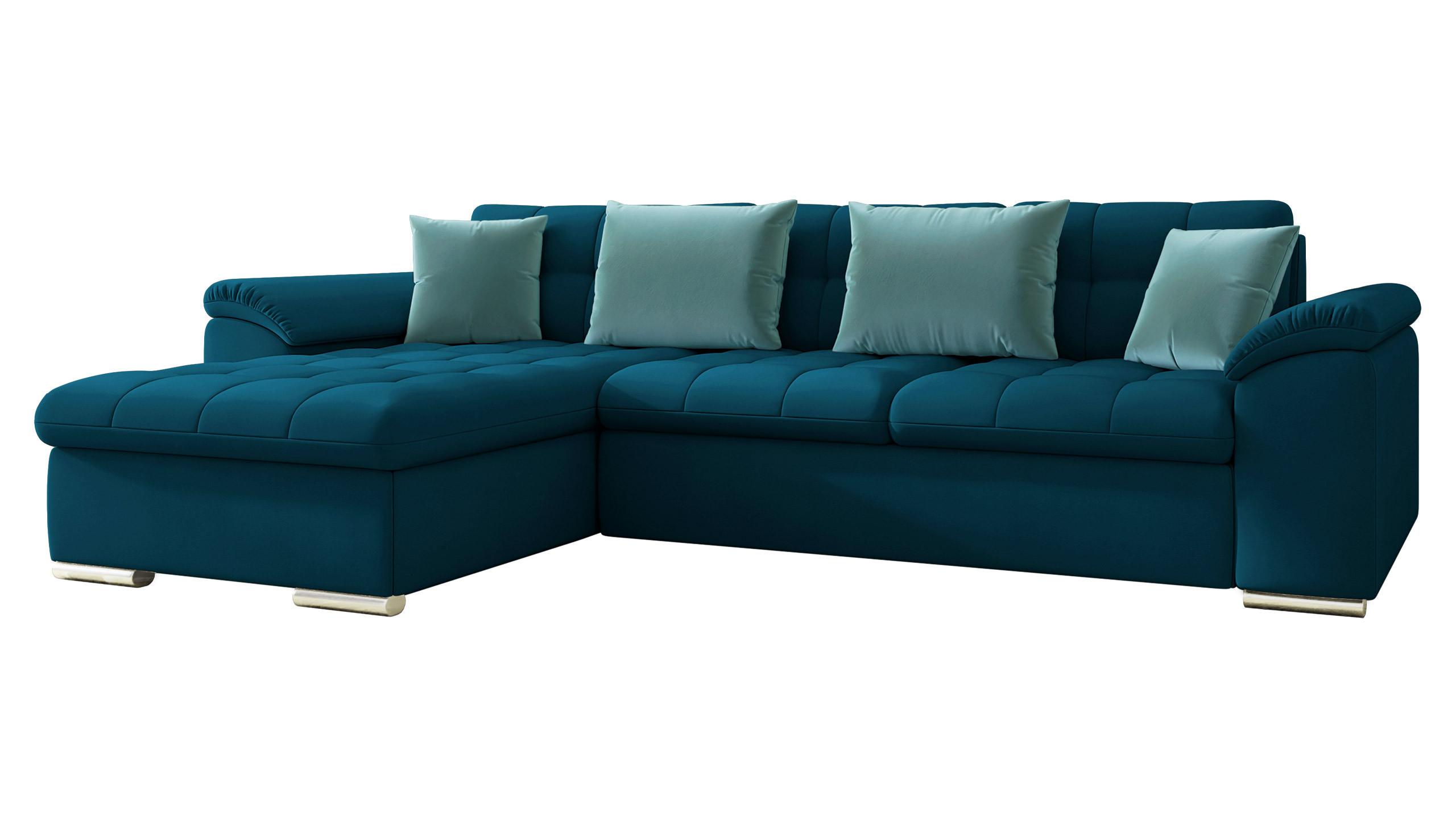 ECKSOFA Diana Premium, Seite: Links - Türkis, Holz/Textil (280/160cm) - MIRJAN24
