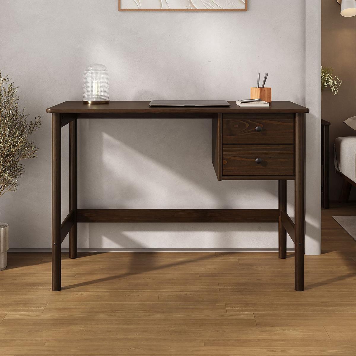 SCHREIBTISCH MARLO - Nussbaumfarben, Holz (54/110/76cm) - IDIMEX