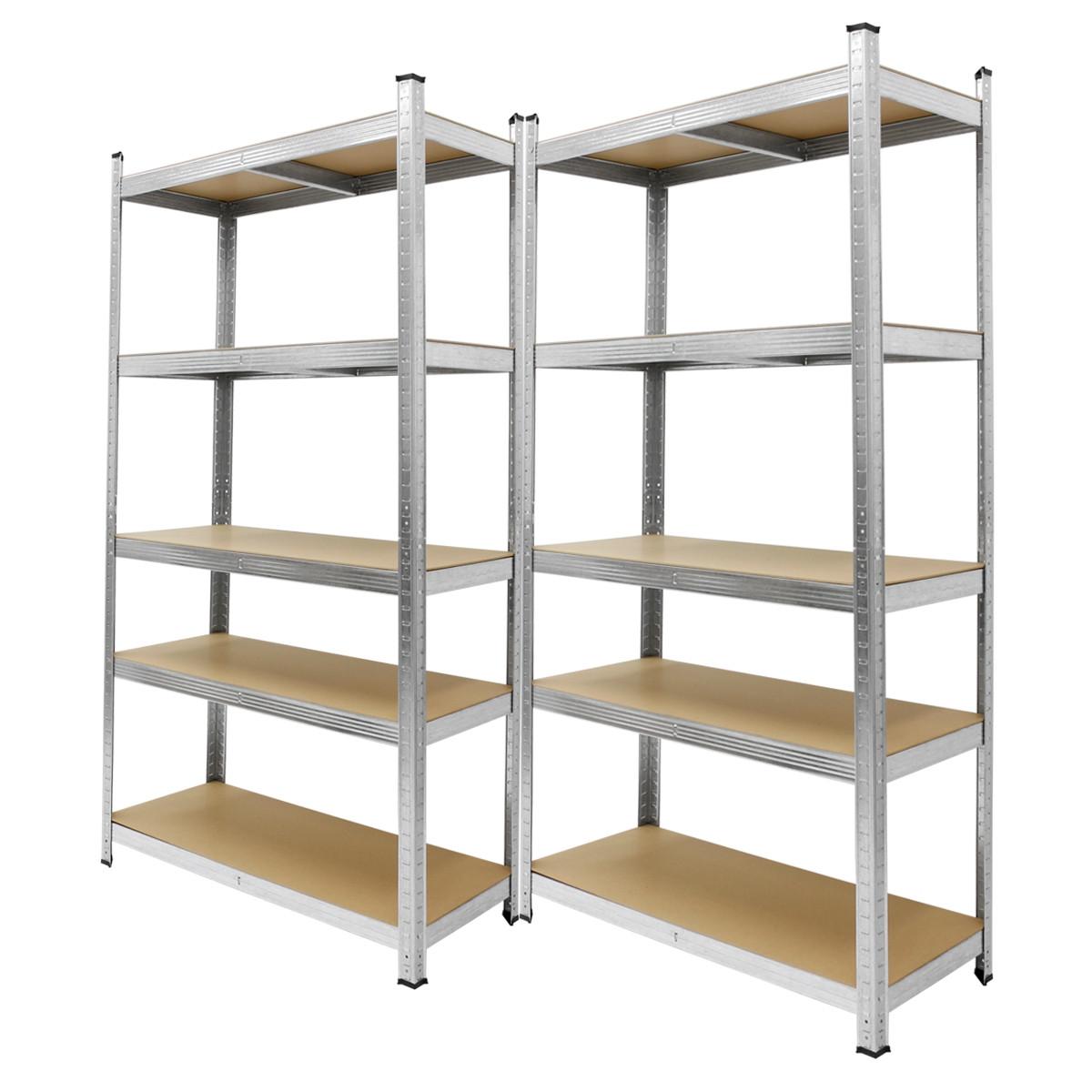 LAGERREGAL 2er Set - Silberfarben, Metall (50/200/100cm) - ECD-Germany