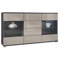 SIDEBOARD Bari Sandgrau Hochglanz - Sandfarben, Holzwerkstoff (138.5/75.5/35cm) - Vladon