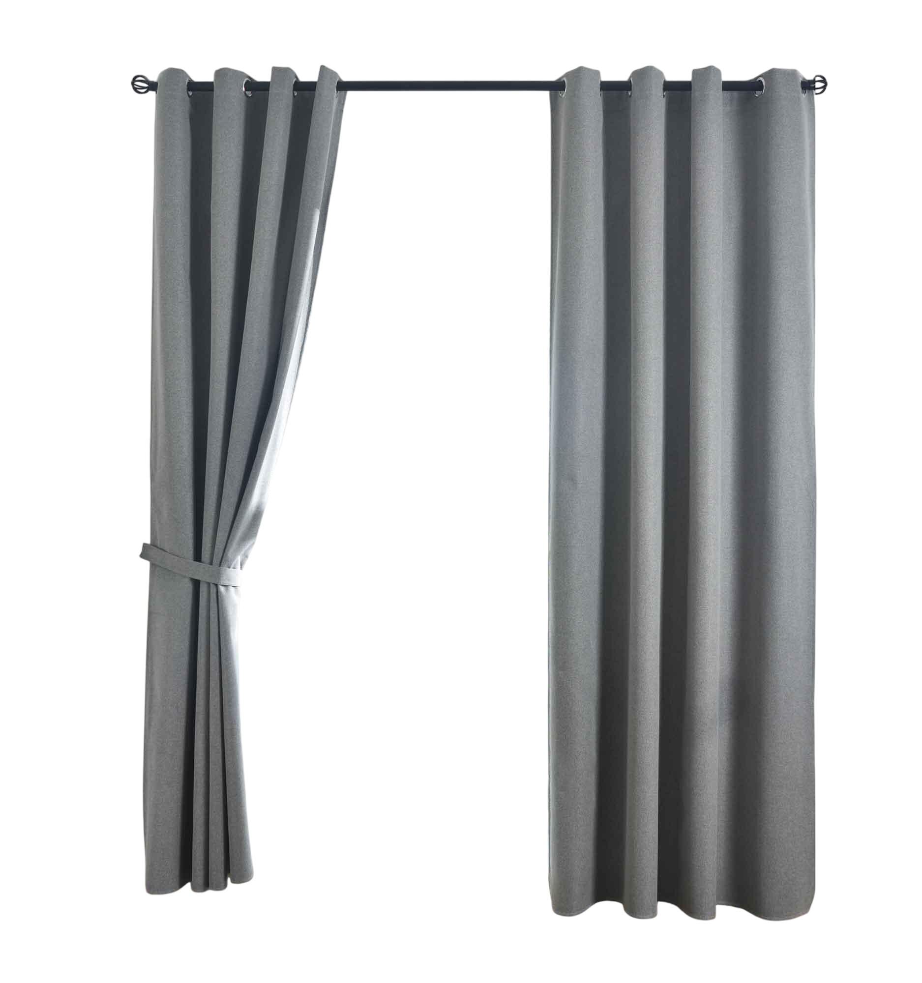 VORHANG 2ER SET »München Dark« HxB 245x145 cm Grau - Grau, Textil (145/245cm) - Gardinenbox