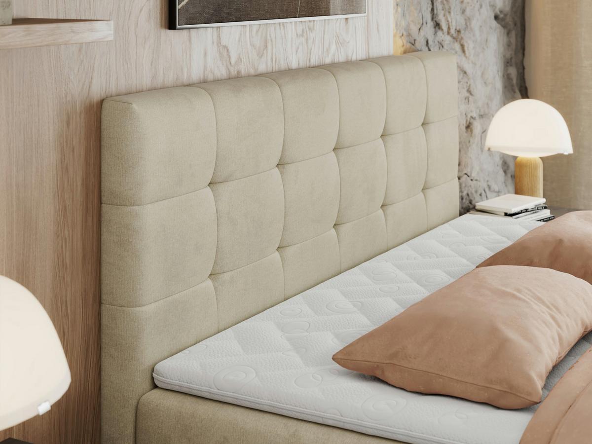 BOXBETT CENTO 200/200 Beige Velvet - H3 - Beige, Holz/Textil (200/200cm) - MKS