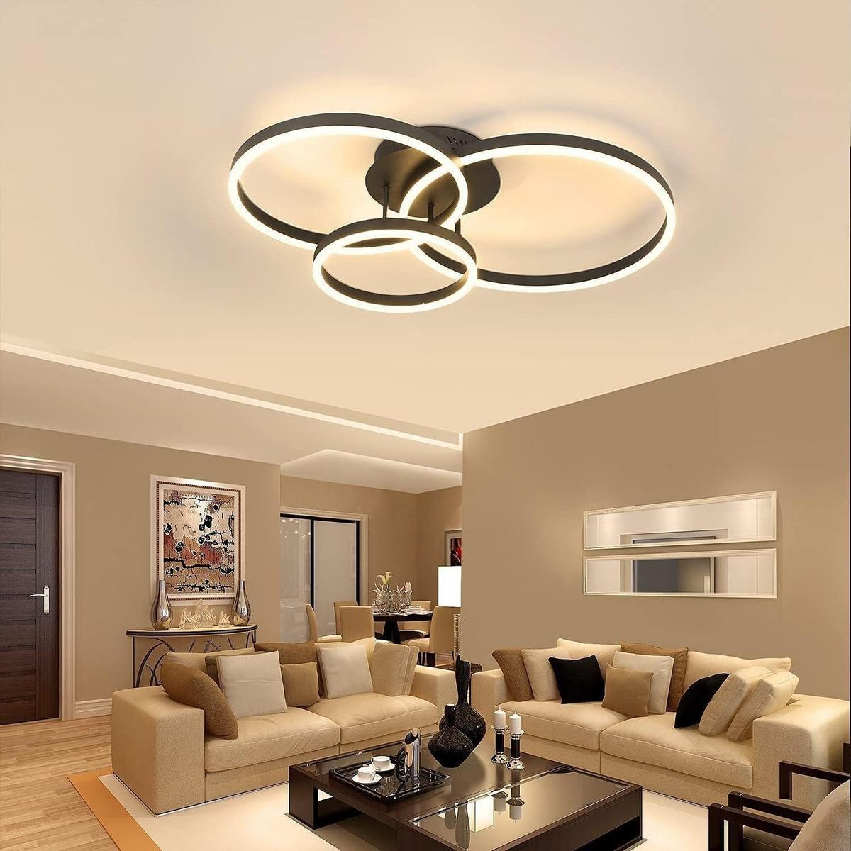 LED-DECKENLEUCHTE Wolkenzauber 82/58/15 cm - Schwarz, Metall (82/58/15cm) - ZMH
