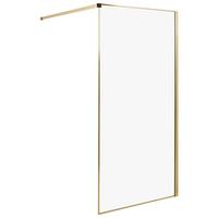 DUSCHWAND 100/190 cm Gold Waspam - Transparent/Goldfarben, Glas (100/190cm) - Beliani