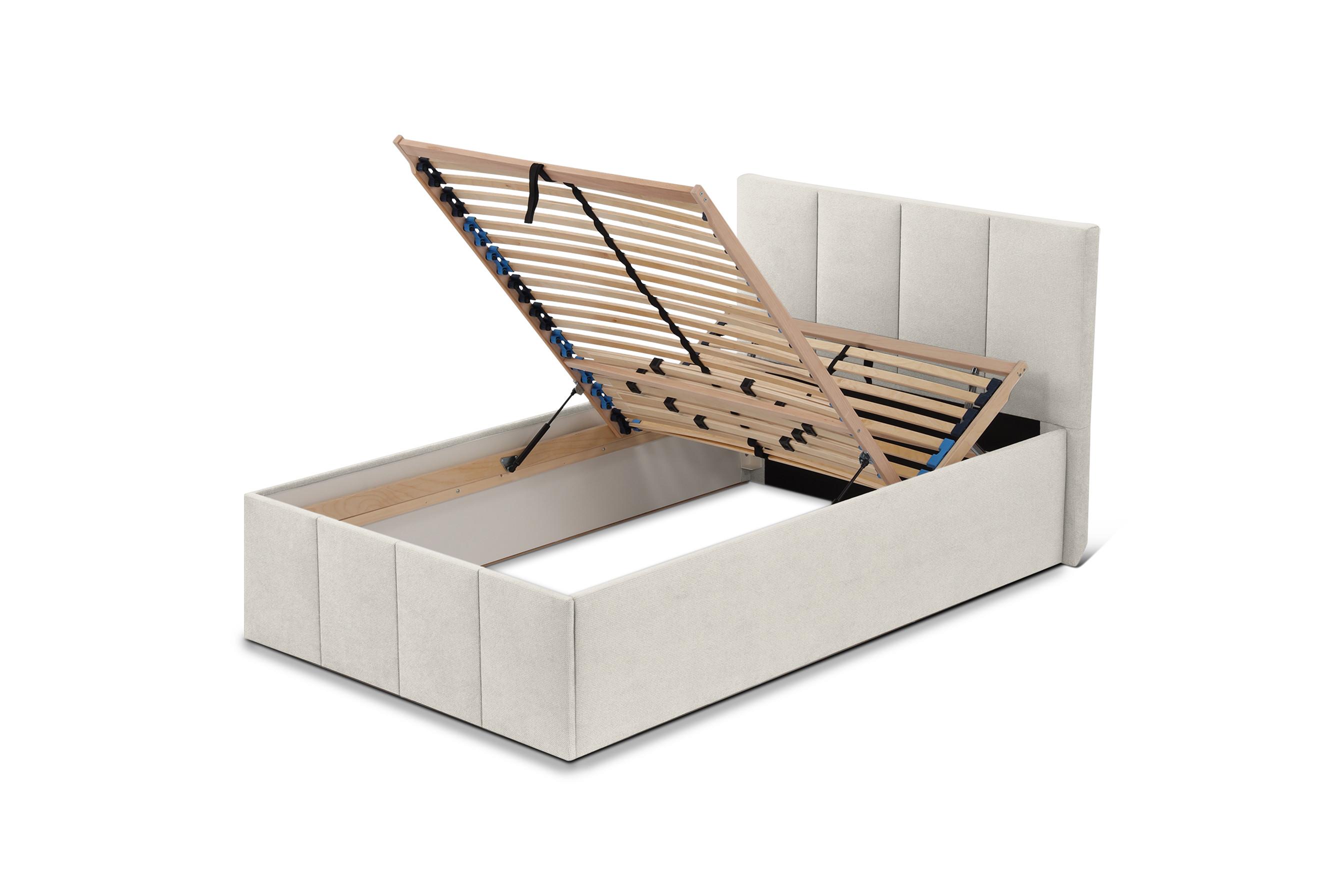 POLSTERBETT Dalas Beige 140 x 200 x 40 cm Bettkasten Mit hochwertiger Matratze H2 (bis 100 kg) und Lattenrost - Beige, Holz (140/200cm) - Halmon Schlafkomfort Betten 