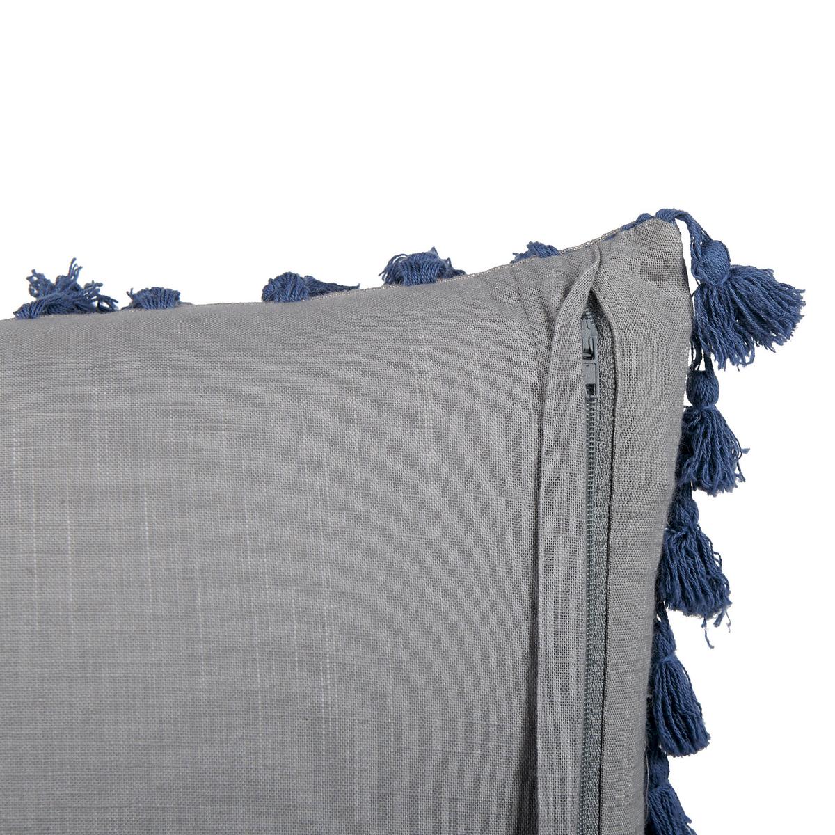DEKOKISSEN 2er-Set Grau 45/45 cm Carpinus - Grau, Naturmaterialien/Textil (45/45cm) - Beliani