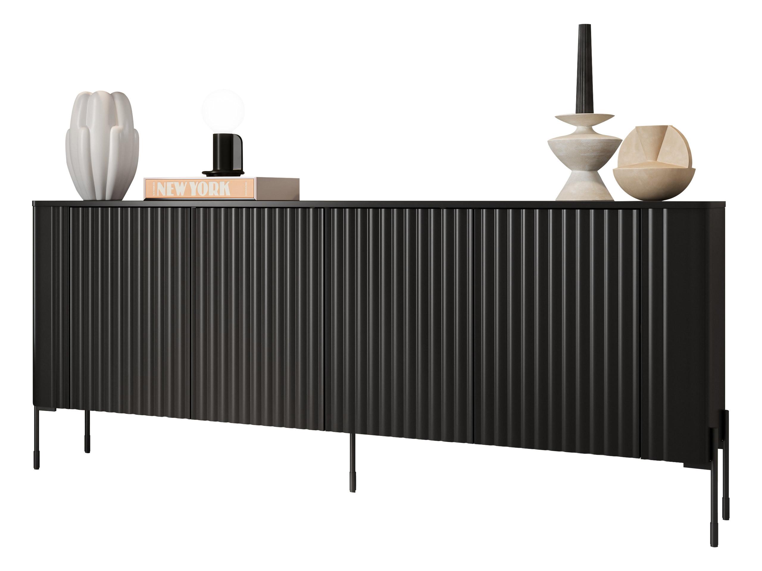 KOMMODE Vera 190 - Schwarz, Holzwerkstoff/Metall (190/80/40cm) - MIRJAN24