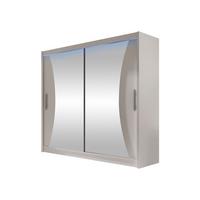 KLEIDERSCHRANK London V, mit RGB LED Beleuchtung - Kaschmir/Silberfarben, Holzwerkstoff/Kunststoff (180/215/58cm) - MIRJAN24