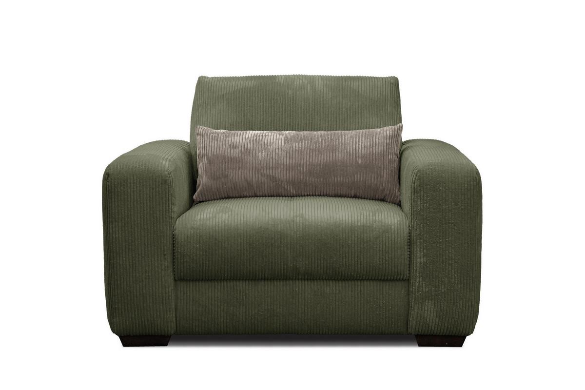 SESSEL OLI in Cordstoff olivgrün - Olivgrün, Holz/Textil (130/91/108cm) - Wozimo