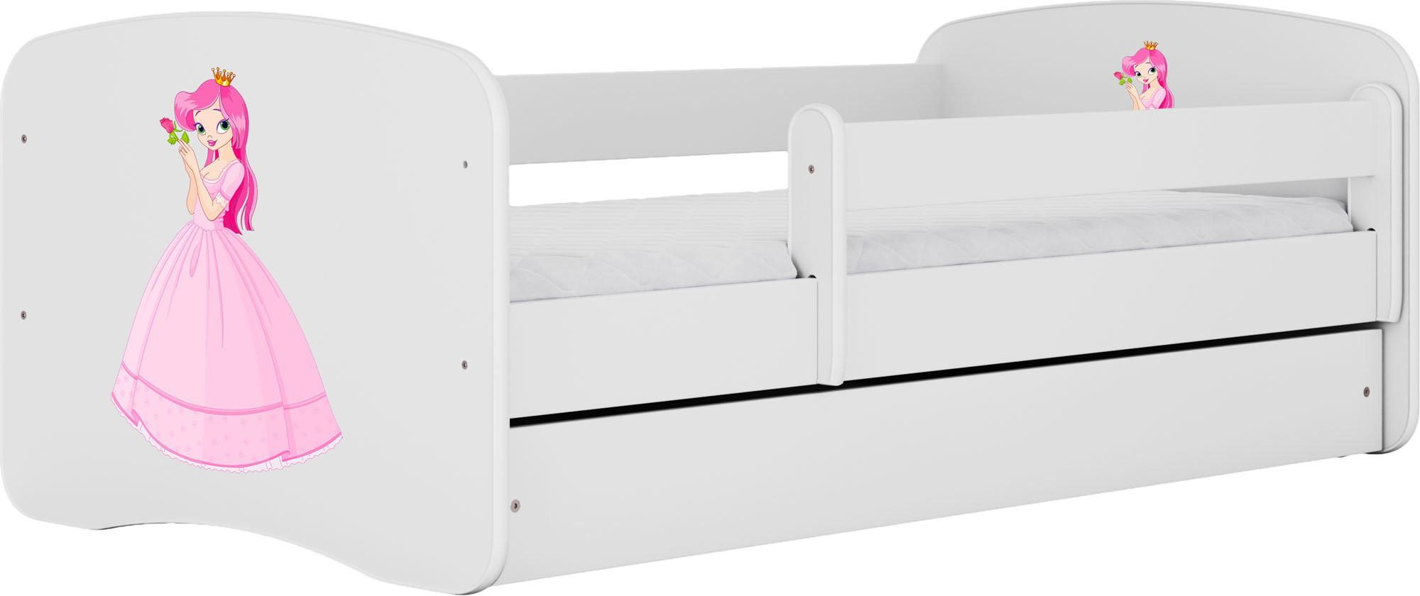 KINDERBETT Emily mit Schublade und Matratze, Weiß 80x180 cm - Altrosa, Holzwerkstoff (180/80cm) - WFL GROUP